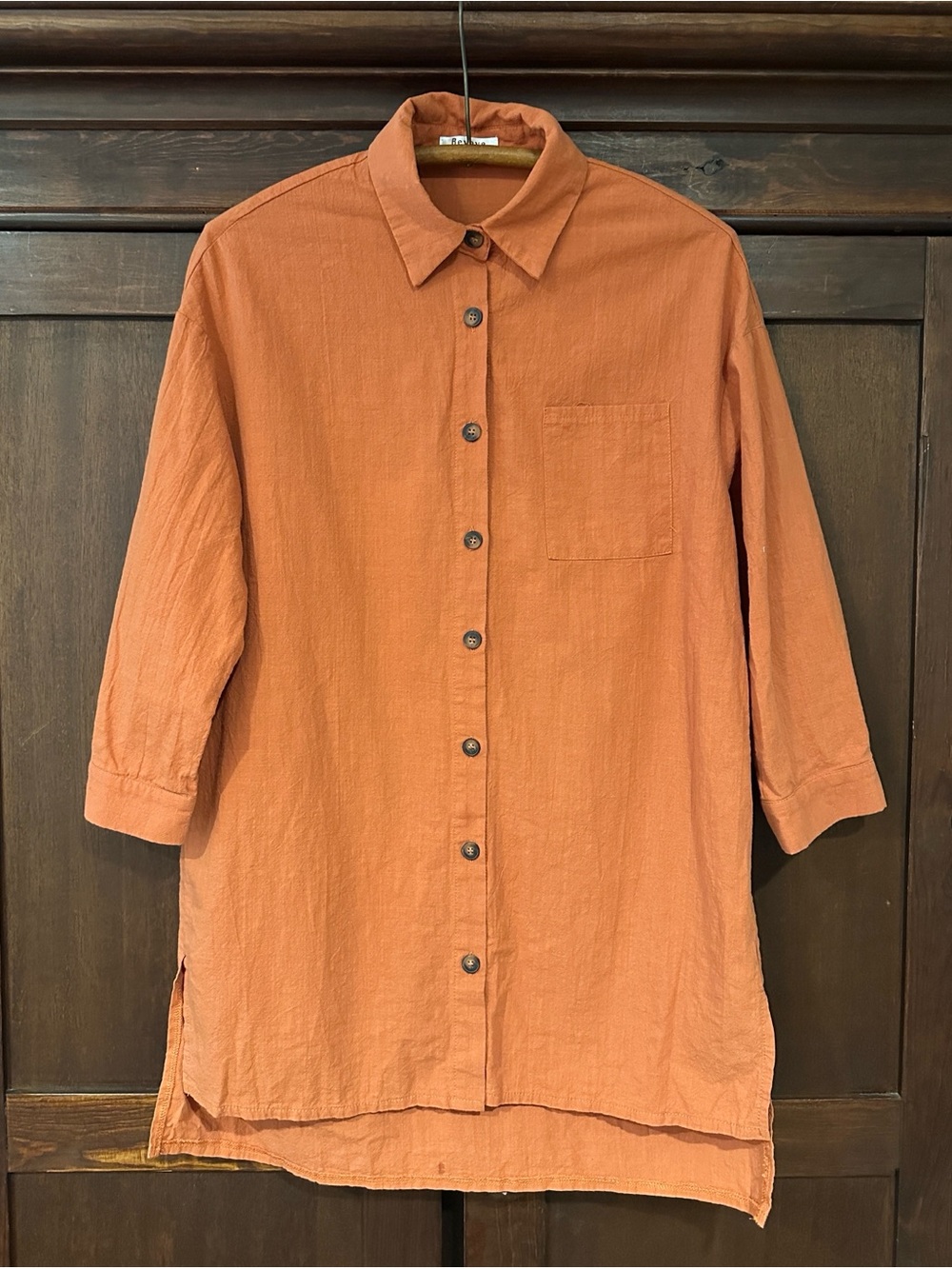 Beyove • women’s 100% cotton button down shirt • long